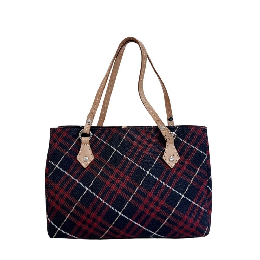 BURBERRY Nova Check Canvas Handbag, Red